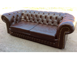 Новый кожаный диван-кровать Chesterfield, натуральная кожа, Finland